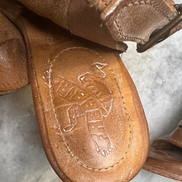 Freebird Theresa Tan open toe brown  Leather Heeled Booties size 6 6042 - Picture 3 of 6